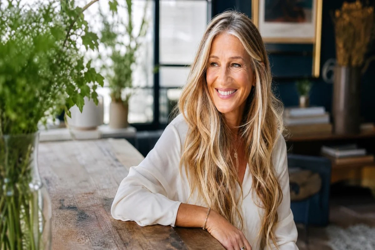 comment cacher cheveux blancs avec meches en chevrons balayge herringbone highlights femme 50 ans plus