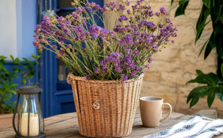 déco pour terrasse cache-pot osier panier linge salle de bain