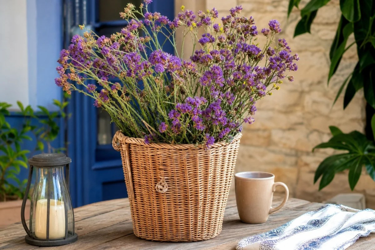 déco pour terrasse cache-pot osier panier linge salle de bain