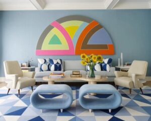 design intérieur 70 avec des couleurs pastel