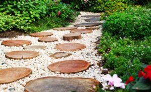 idées de bordures de jardin originales a faire soi meme pour délimiter les allées de jardin
