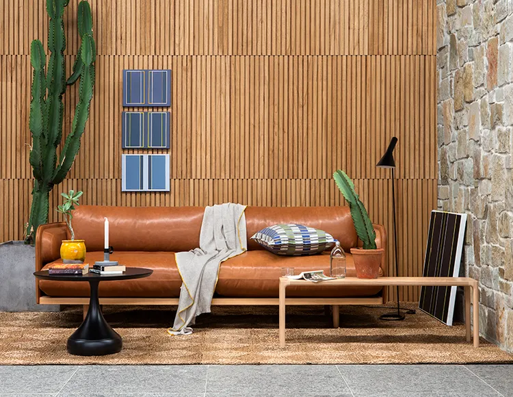 mur en bois inspiré par le style des anées 70