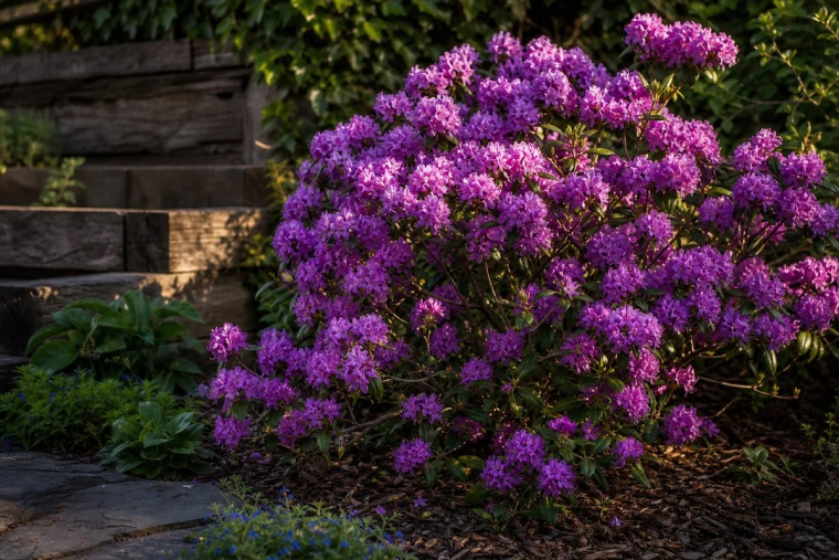 plantes vivaces pour massif mi ombre Rhododendron Praecox