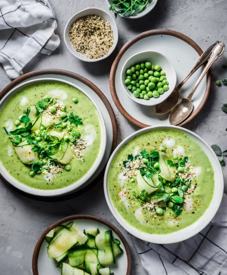 recette soupe froide gaspacho vert petit pois facile et rapide pour l'été 2022