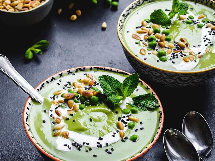 recette soupe froide gaspacho vert petit pois facile