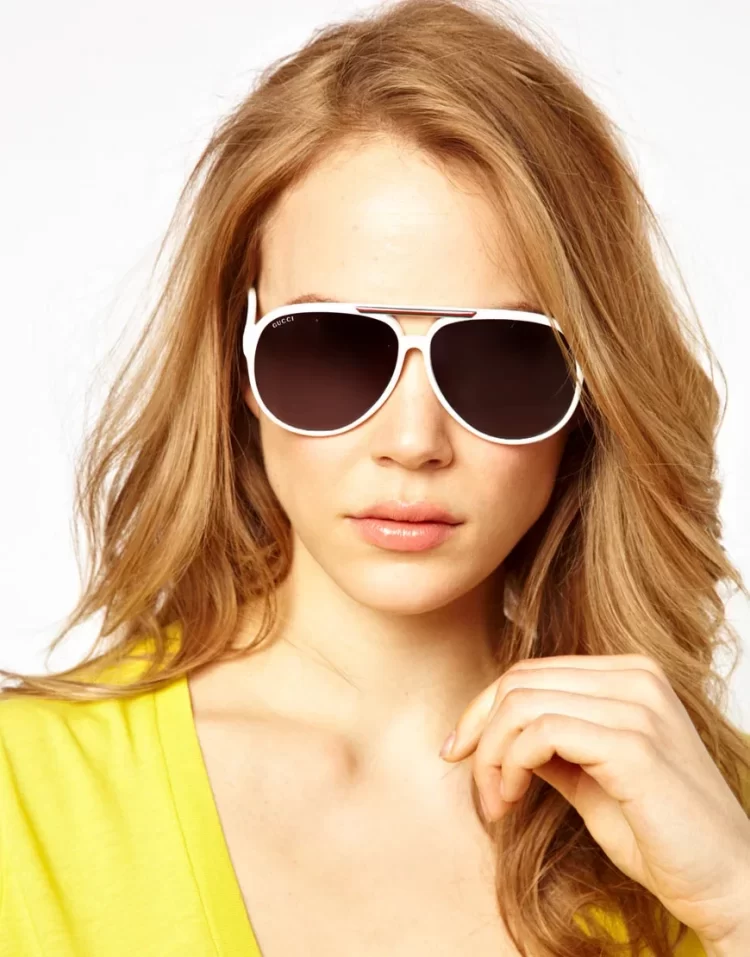 gucci sunglasses trends women aviators white frames