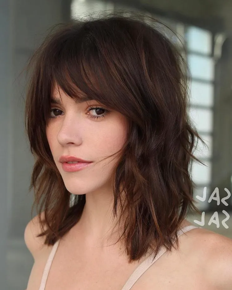 Tapered Bob With Bangs Faded Long Hair Wig 2022