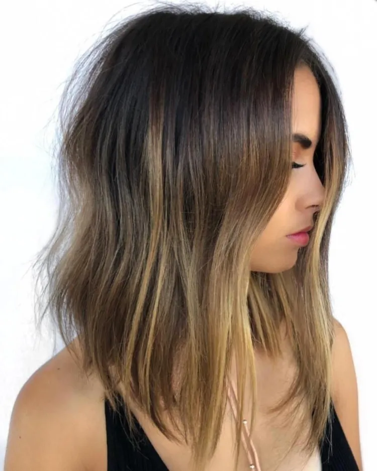Extra Long Square Gradient Blonde Sweep On Brunette Trends 2022