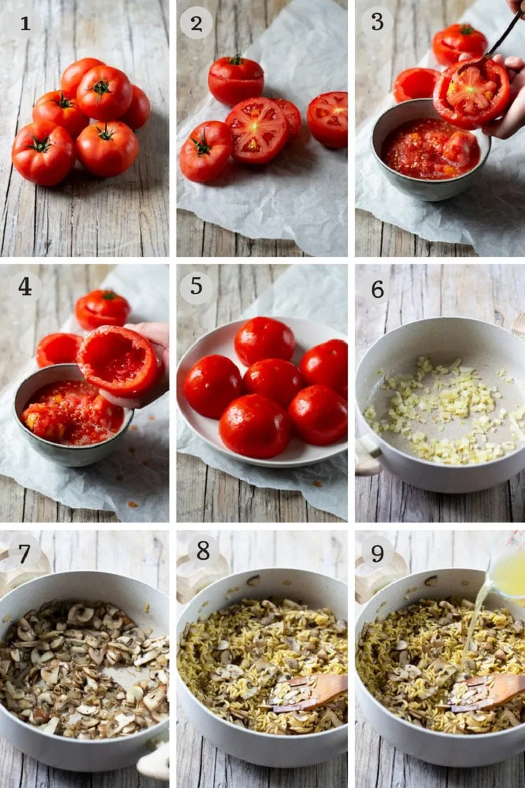 how to make vegetarian meatless stuffed tomatoes