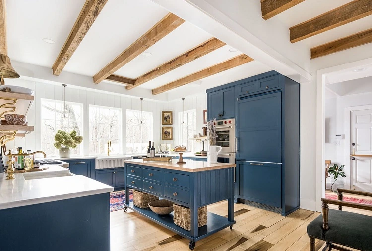 White and blue provencal kitchen