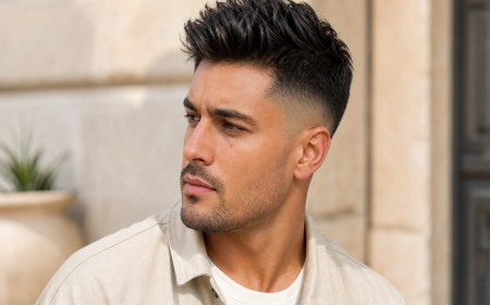 Dégradé américain classique homme – coupe courte avec fondu sur les côtés et volume sur le dessus