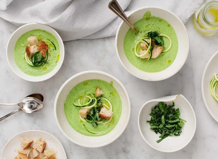 idée recette soupe froide courgette basilic végane chaleur canicule france