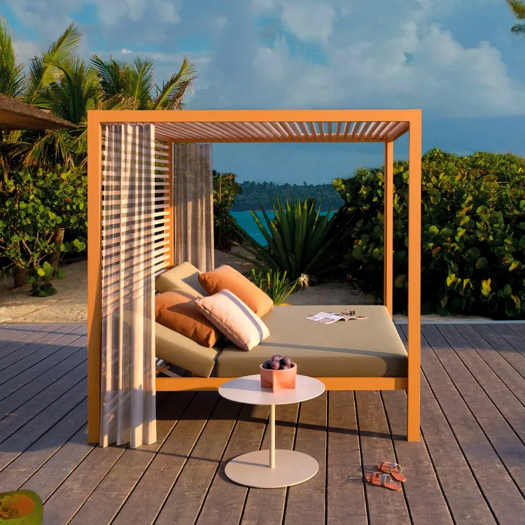 trendy outdoor four-poster bed 2022