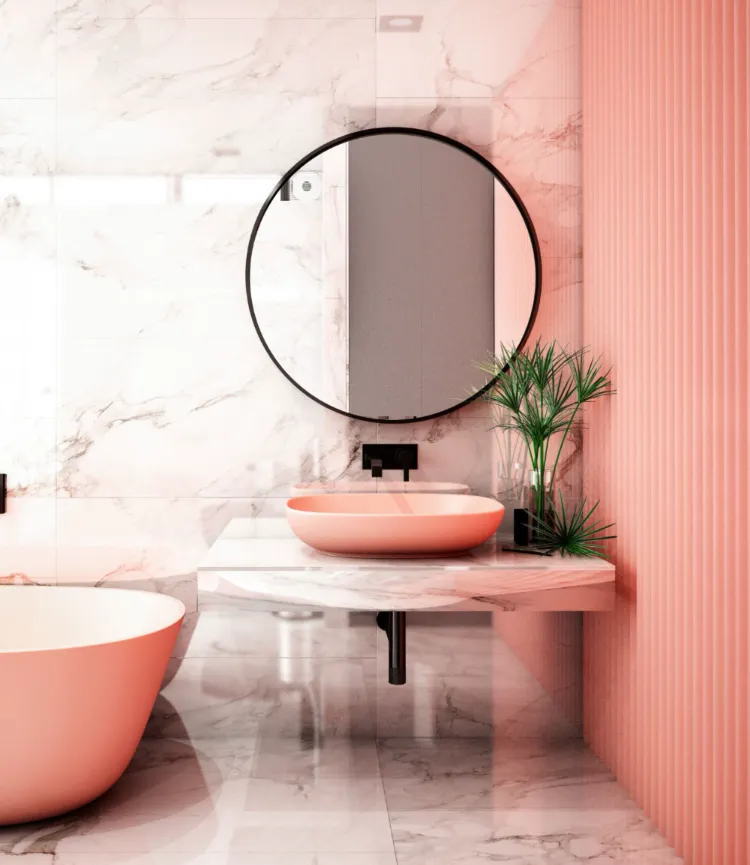 meubles salle de bain colorée tendances été 2022
