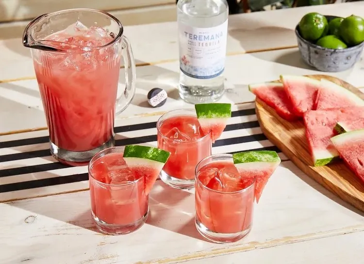 Cocktail Recipes with Watermelon Margarita Style Refreshing Drink Summer 2022