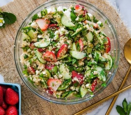 recette taboulé original maison aux fraises et au quinoa idée repas été