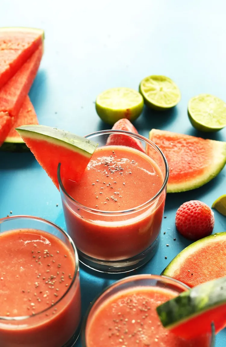smoothie pastèque fraise recettes boissons rafraichissante été 2022