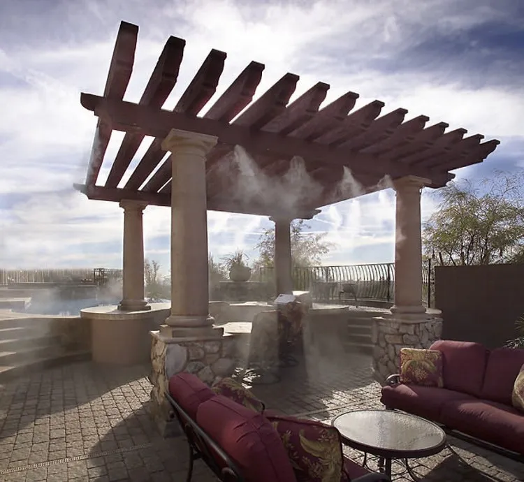 Misting system outdoor staircase criteria take into account refreshing outdoor space