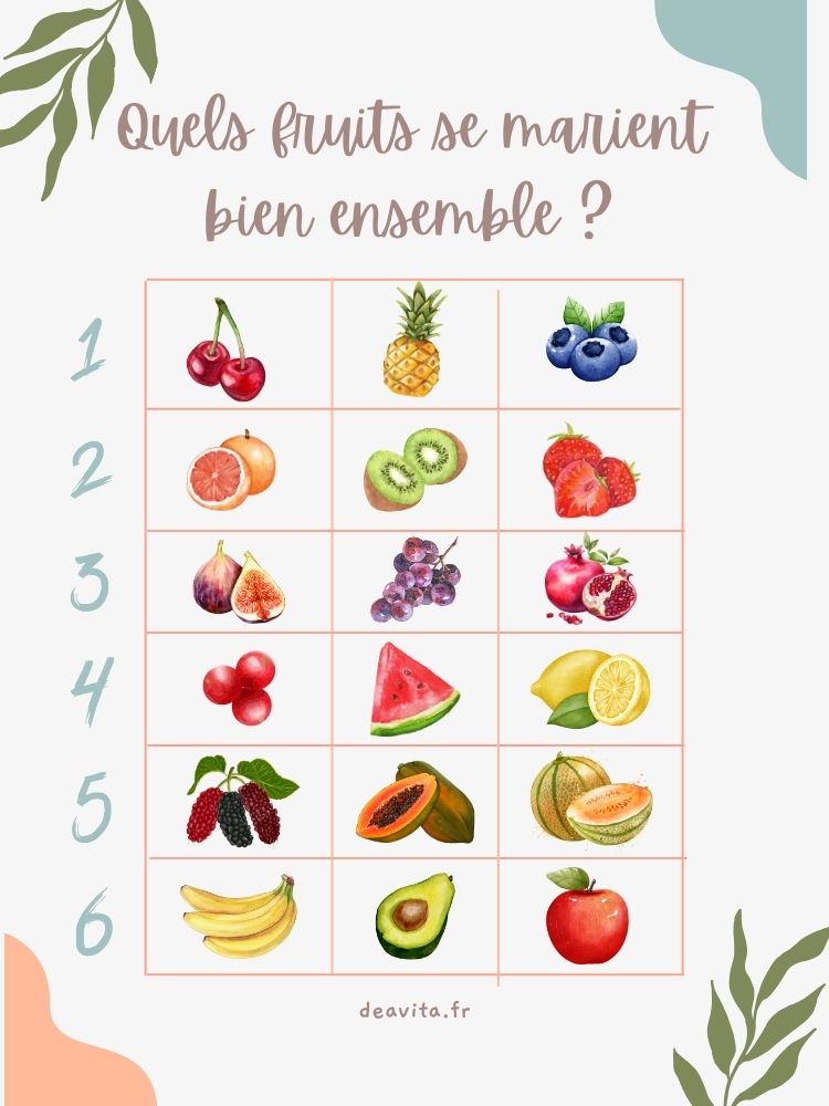 quels fruits se marient bien ensemble