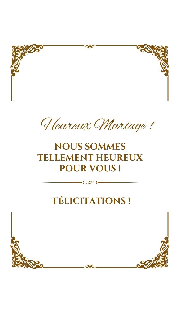 carte de félicitation mariage originale