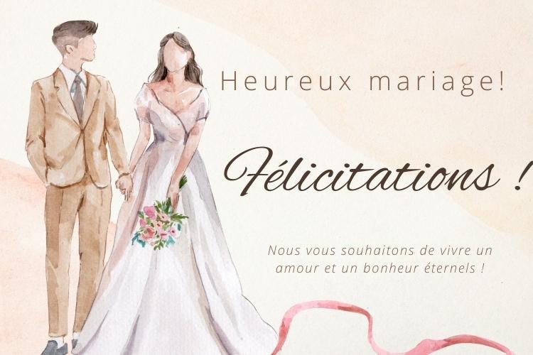 carte de félicitations mariage originale