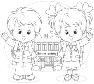 coloriage rentrée des classes maternelle moyenne section petite section