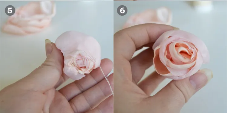 comment faire des fleurs tissu tuto pivoines roses mille feuilles satin