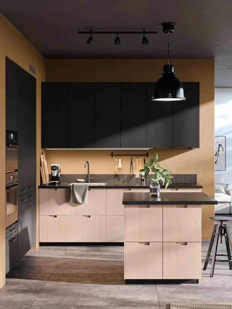 cuisine petit espace avec ilot design ikea plan déco aménagement astuce modele 2022