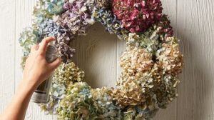 hortensias comment les faire sécher pour décorer la maison idées déco a faire soi meme couronne porte automnale