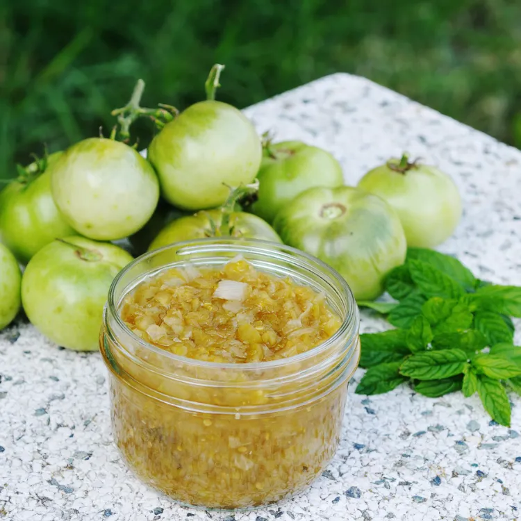 Colliers verts sur les tomates