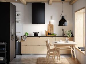 modèles cuisine petite espace cuisinella design îlot table coin repas bois ikea tendances 2022