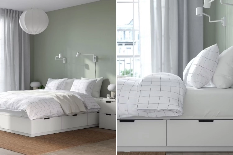 nordli cadre lit avec rangemen blanc