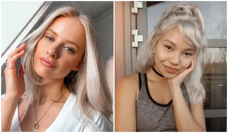 oyster grey hair coloration cheveux gris blanc femme 50 ans tendance été 2022