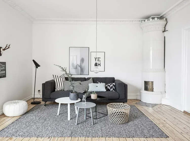 pouf décoration salon scandinave décision intelligente petits espaces