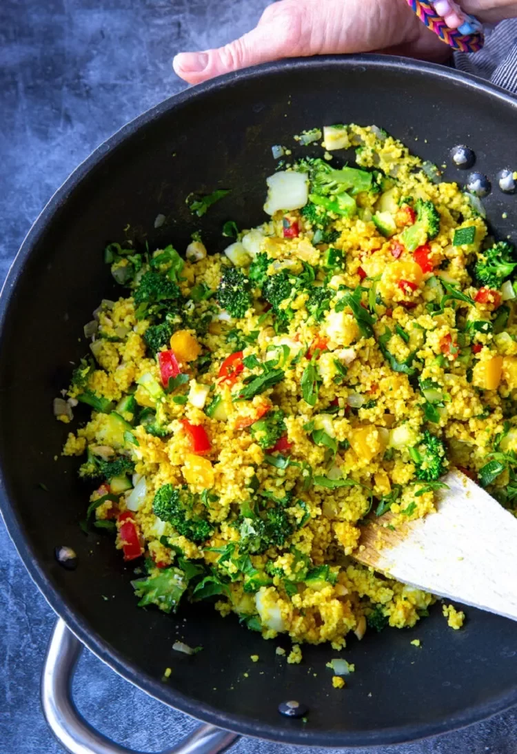 Quick and easy veggie couscous with lemon and cauliflower express recipe