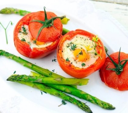 recettes tomates farcies aux oeufs garniture asperges cuites vapeur