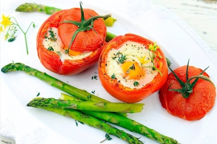 recettes tomates farcies aux oeufs garniture asperges cuites vapeur