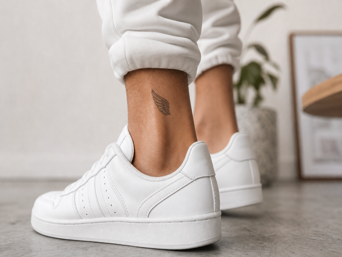 tatouage homme simple et discret cheville tattoo petite plume