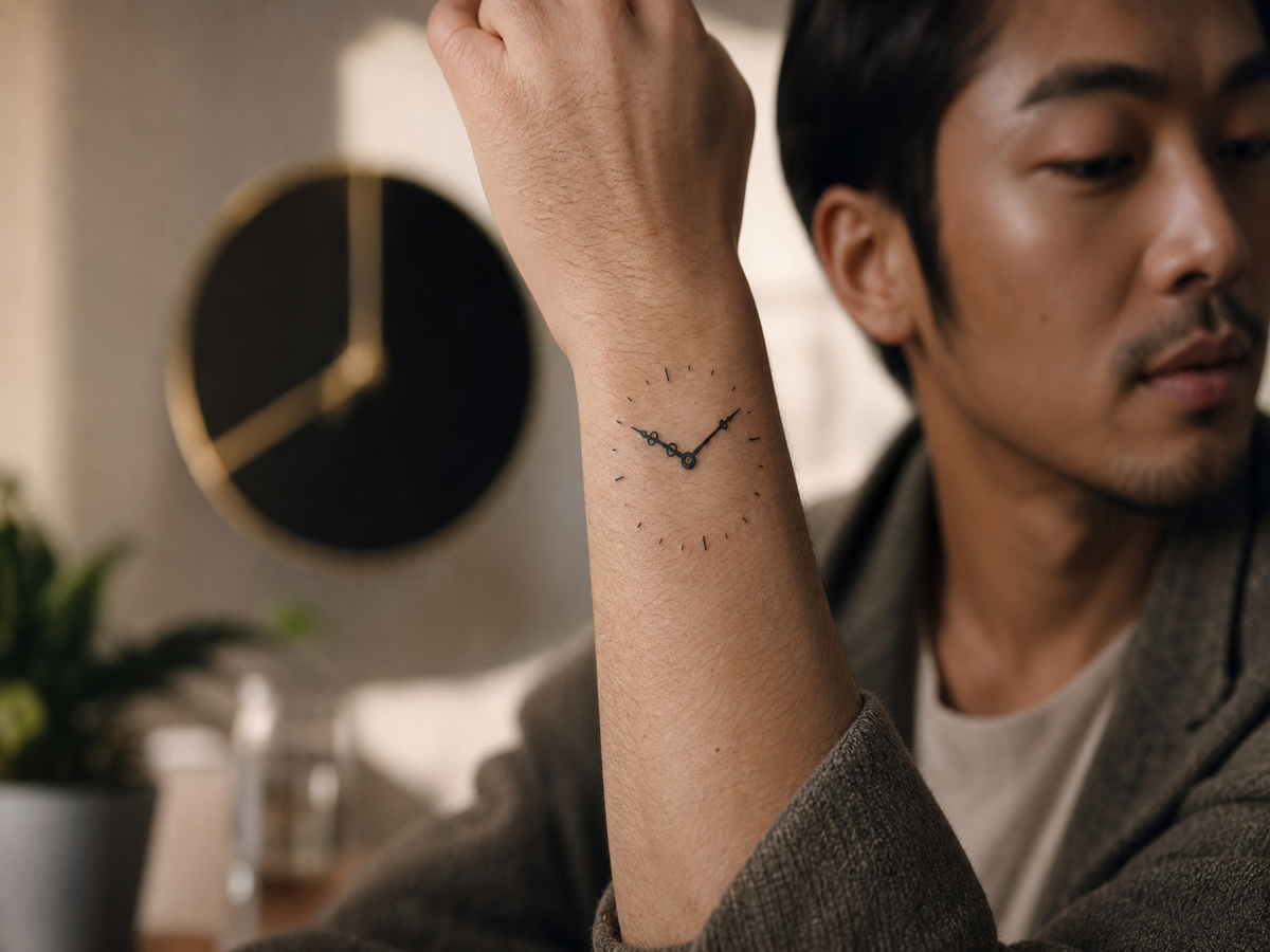 idée tatouage homme simple montre sur le poignet