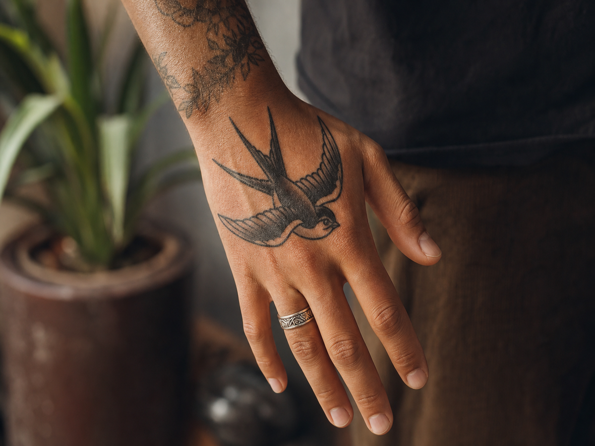 tatouage hirondelle homme motif populaire 2022