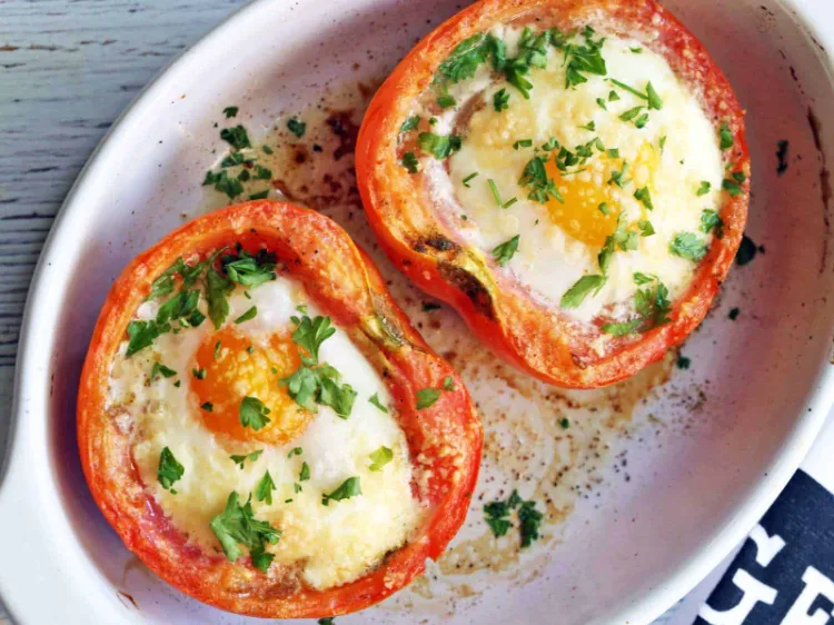 tomatoes stuffed with eggs healthy recipe easy quick homemade tasty brunch
