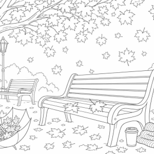 coloriage automne adulte paysage automne imprimer gratuitement