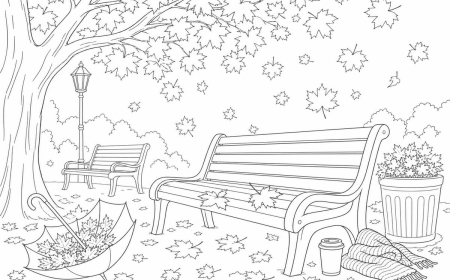 coloriage automne adulte paysage automne imprimer gratuitement
