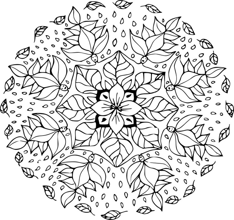 coloriage mandala automne dessin pour adultes apaiser l'esprit