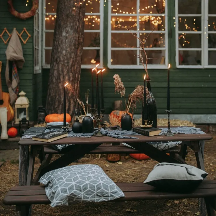 autumn decoration garden dining area center outdoor table to do it yourself