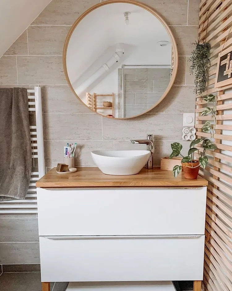 déco salle de bain blanche ikea bois tendance intérieur 2022 instagram