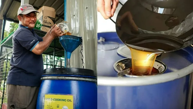 huile de cuisson étapes préparer recyclage écumer filtrer étamine passoire entonnoir