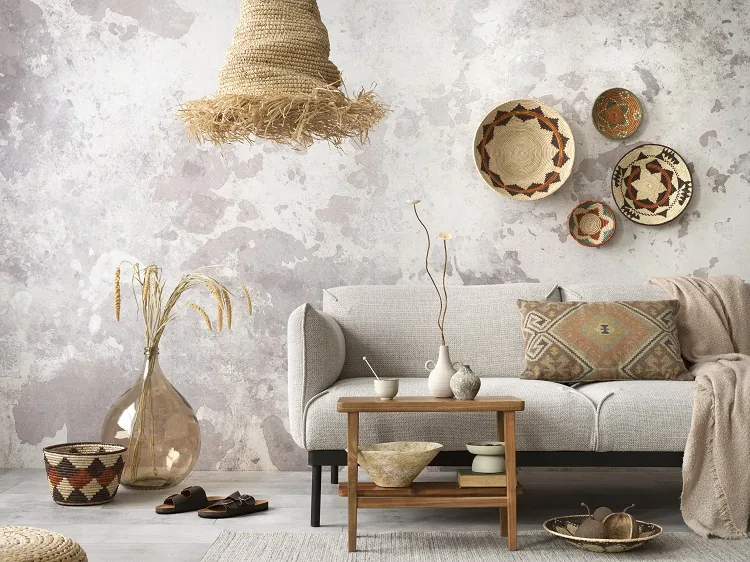 bohemian living room decor idea