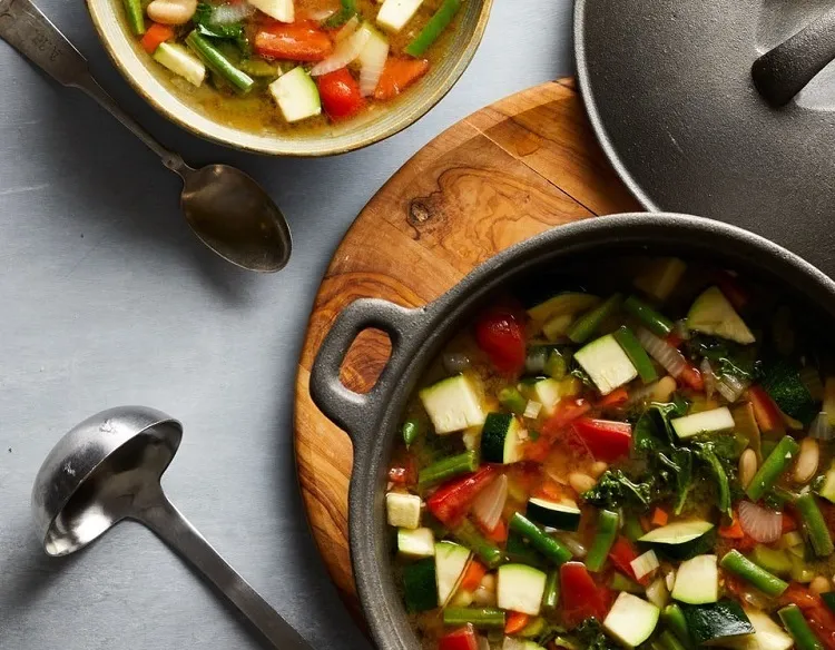 recettes de soupes minceur chou kale potage haricots verts autres légumes
