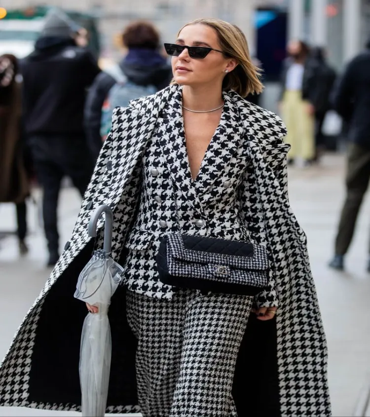 veste imprimé pied de poule blazer total look tendance mode automne hiver 2022